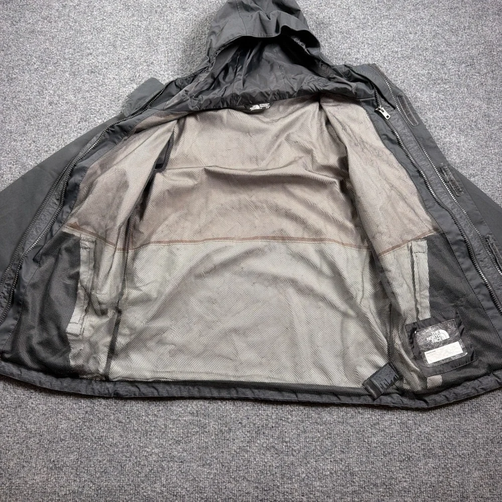 The North Face Rain Jacket Boys L 14/16 Grey DryVent Hooded Colorblock Coat